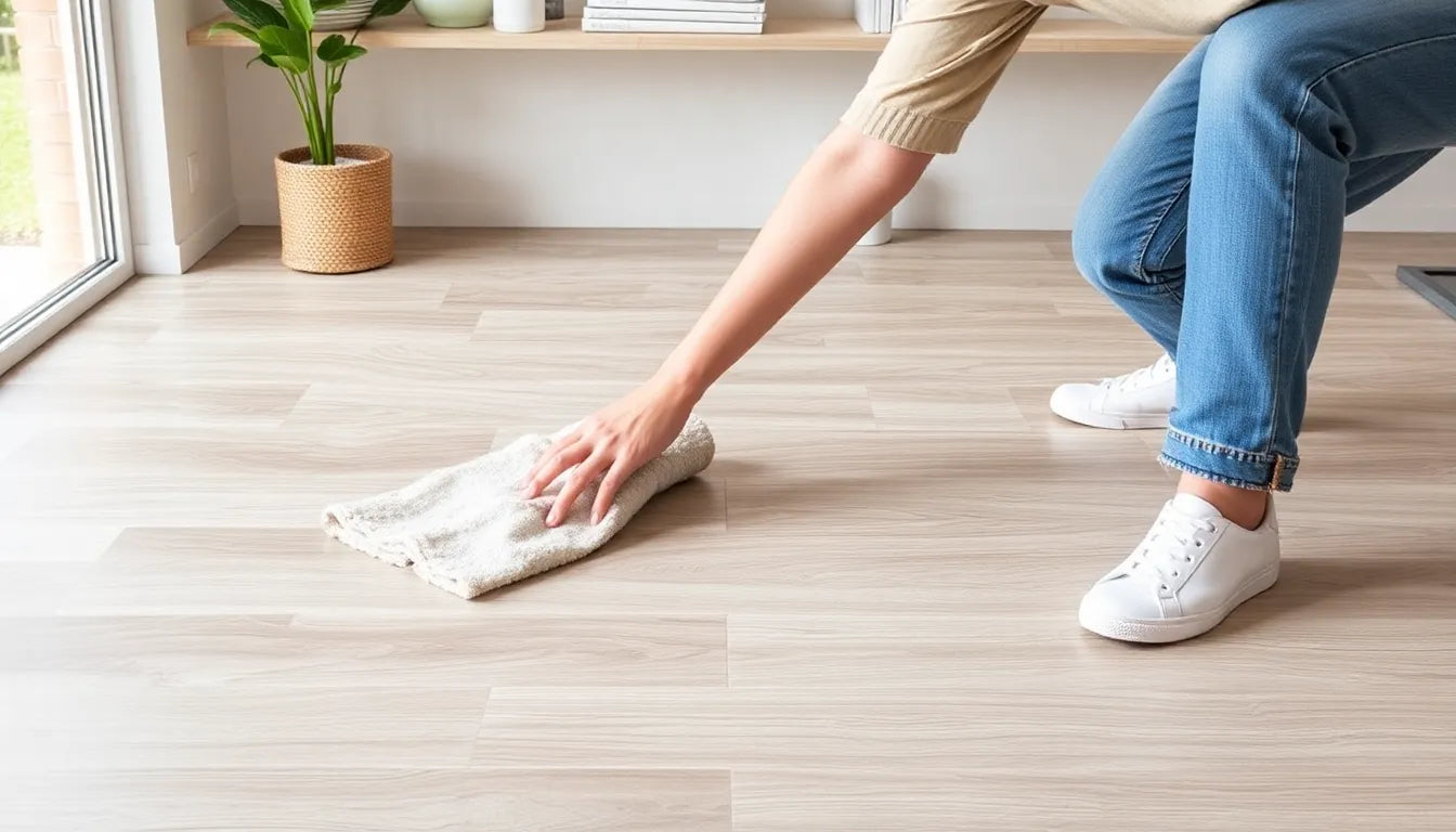 Vinylboden reinigen und pflegen – nebelfeuchtes Wischen mit Mikrofasermopp
