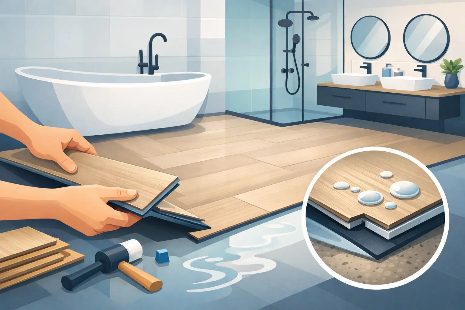 Klickvinyl im Bad richtig verlegen