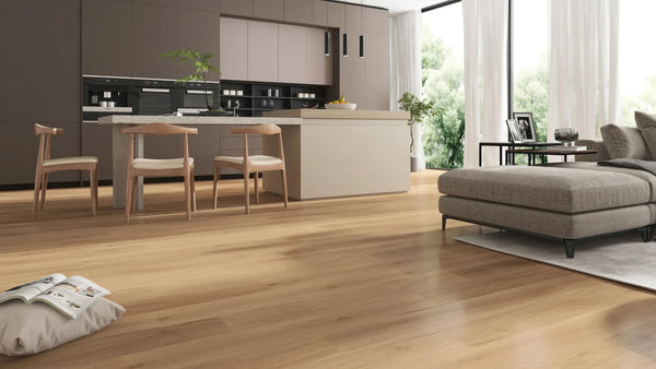 Vinylboden Liberty Urban 40 California mit Klebe-Vinyl, Nahaufnahme der strukturierten Oberfläche und Muster.