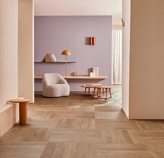 Vinylboden Forbo Allura Dryback 0,40 Amber Elegant Eichenfischgrät 60168, Klebevinyl, detailreiche Holzoptik