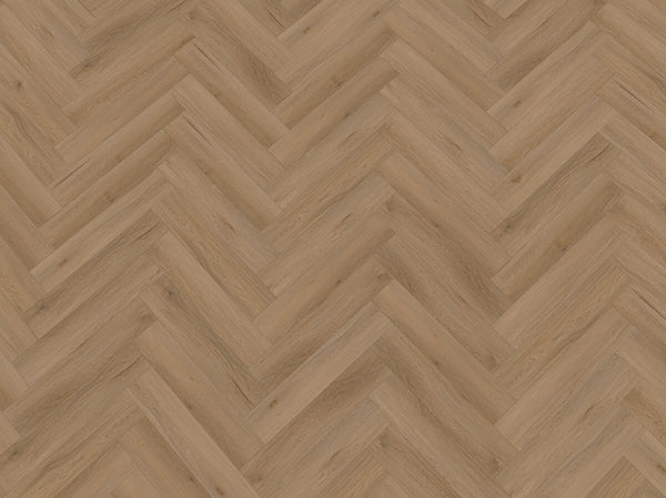 Vinylboden IPC Opal XS Fischgrät Eiche Alkmaar in Holzoptik, Klebevinyl mit Eiche-Muster, hellbraun und beige Farbtöne