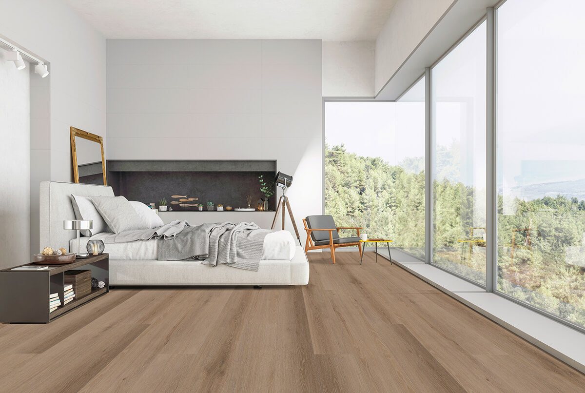 Vinylboden IPC Opal XL Eiche Utrecht, Klebevinyl mit Holzmaserung und hellbraunen Eiche-Optik, langlebig und stilvoll.