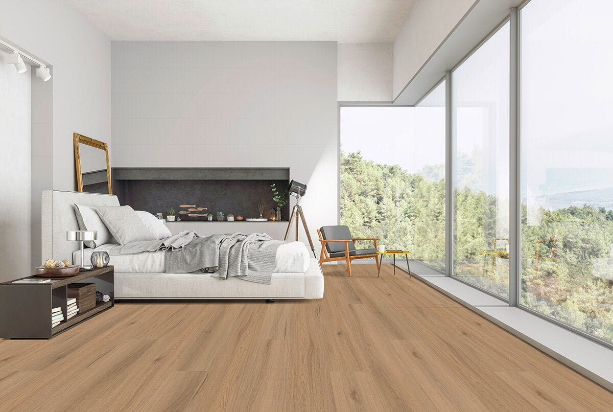 Vinylboden IPC Opal XL Eiche Alkmaar, Klebevinyl, mit Eichenmuster und strukturiertem Oberflächenbild, für langlebige Bodenbeläge