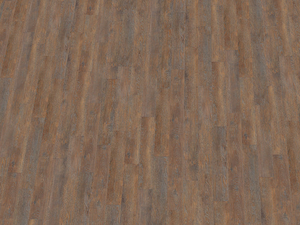 Vinylboden IPC Rubin XS Fischgrät Eiche Cognac, Klebevinyl, mit Eichenmuster und warmem Farbton, detailreiche Holzoptik.