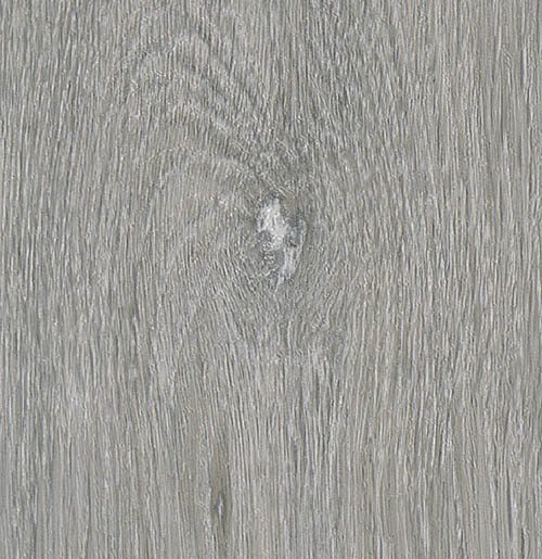 Vinylboden IPC Rubin XL Eiche seidengrau, Klebevinyl, mit Holzmaserung und seidigem Grau-Finish, detailreich sichtbar.