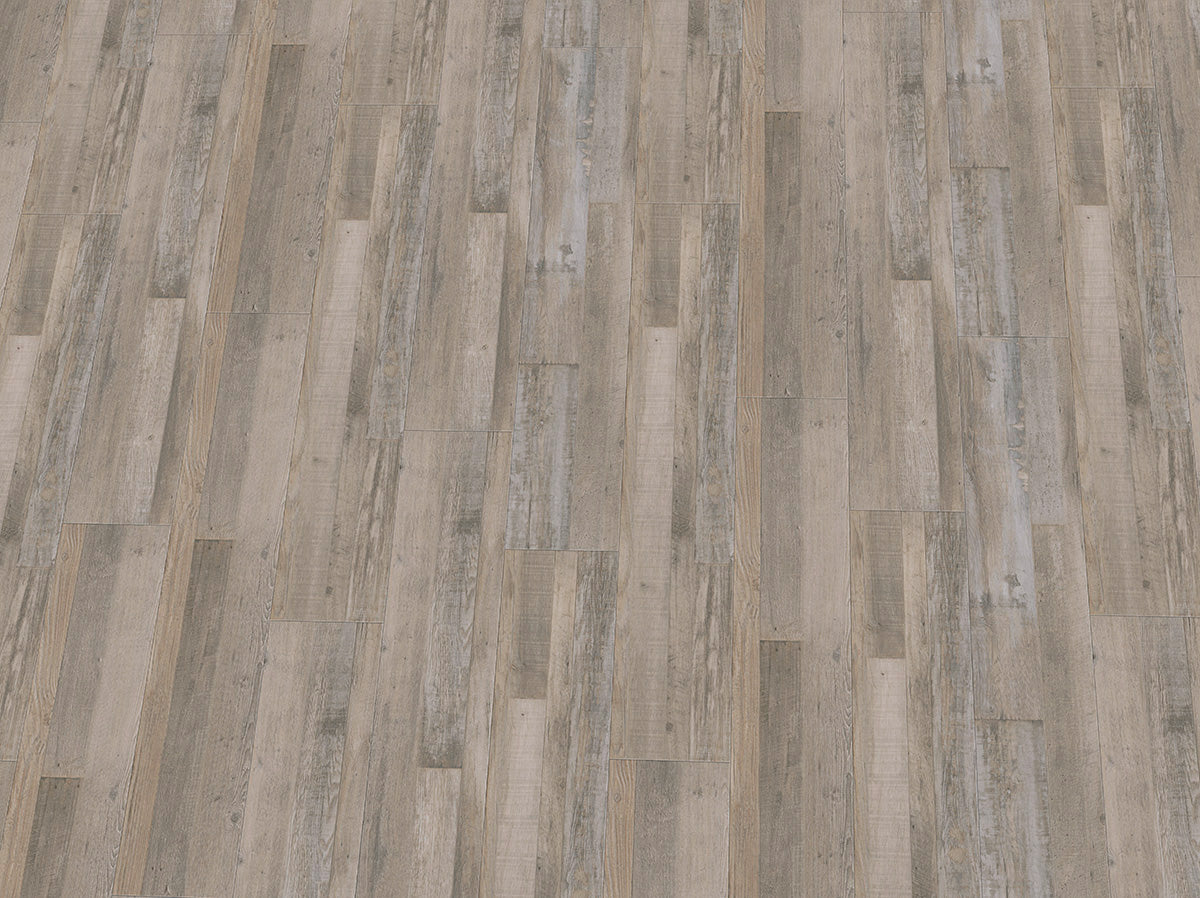 Vinylboden IPC Rubin XL aus Fichte, Eiche und Altholz in Birkengrau, klebevergoldeter Vinylboden mit Holzoptik.