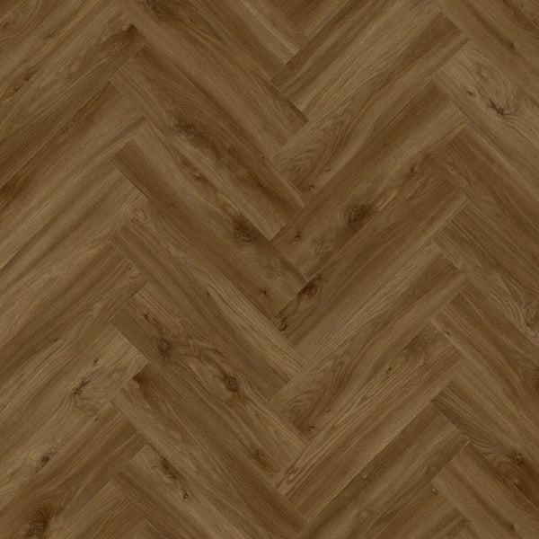 Moduléo Roots 55 Sierra Oak Vinylboden, Fischgrät-Design, Klebevinyl, authentisches Eichenholz-Design sichtbar in der Abbildung