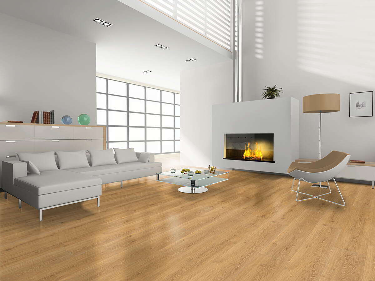 Heller Vinylboden IPC Topas XXL Eiche natur, Klick-Vinyl, sichtbare Holzmaserung und strukturierte Oberfläche