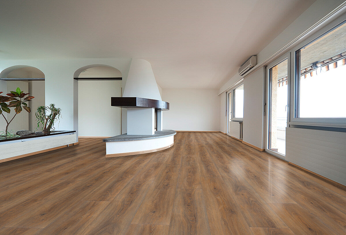 Vinylboden IPC Topas XXL Eiche Cognac, Klick-Vinyl, detailreiche Holzoptik, strapazierfähig und langlebig, für moderne Raumgestaltung