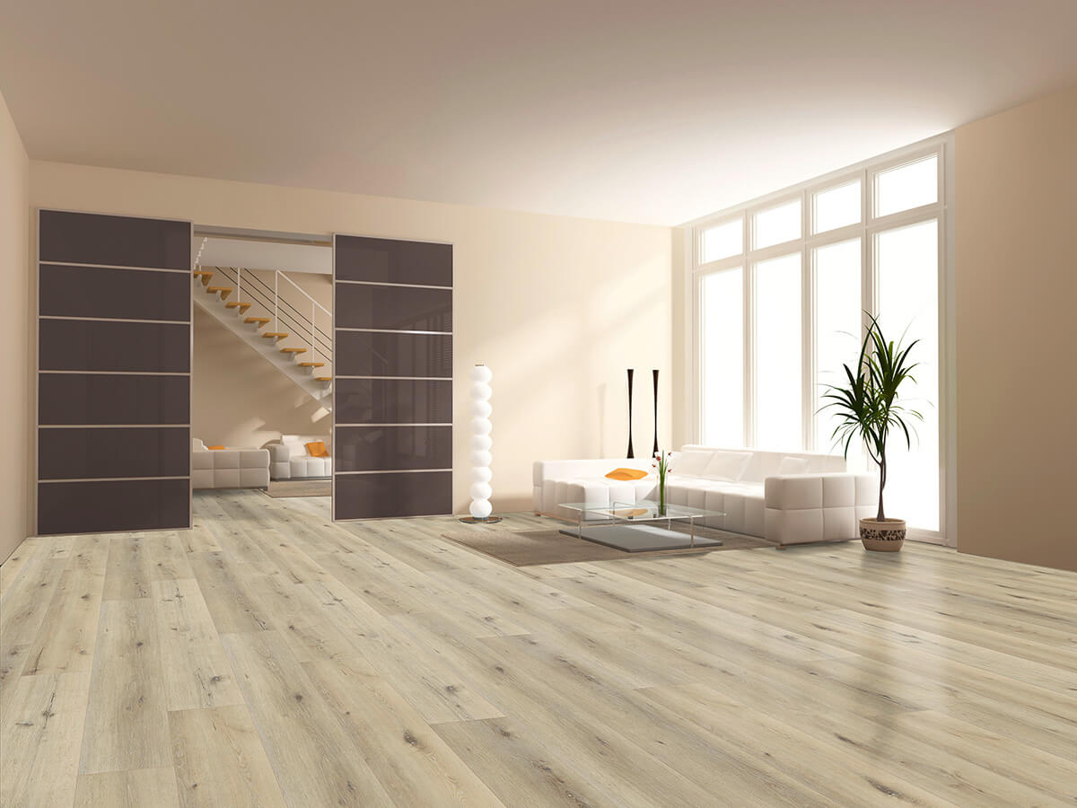 IPC Topas XXL Eiche Sandel Klick-Vinyl Vinylboden, hellbeige Eichenoptik, strukturierte Oberfläche, langlebiges Bodenbelag-Design