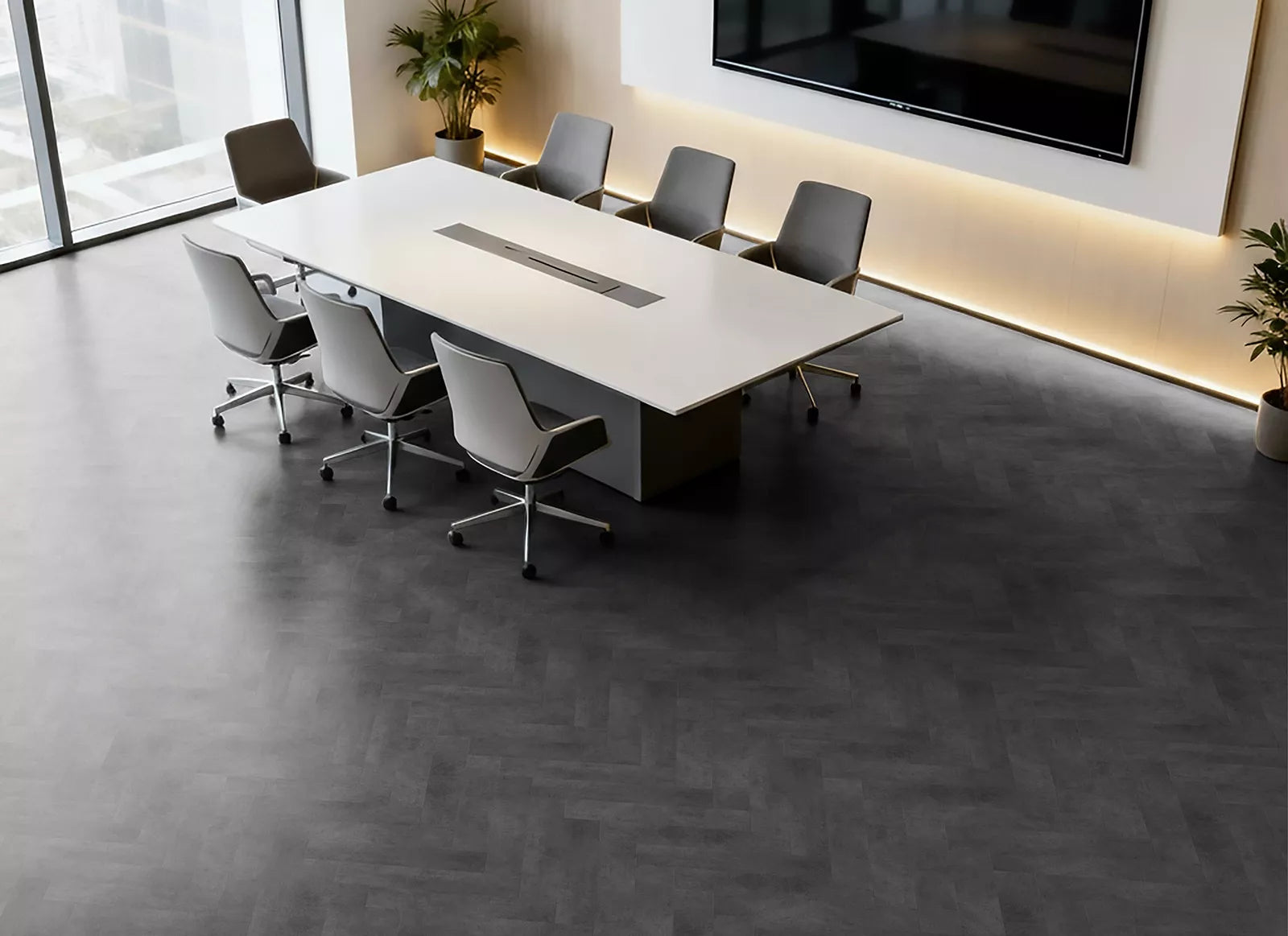 IPC Achat 2 XS Vinylboden im Fischgrät-Design, Klebevinyl, helles Holzmuster, langlebig und stilvoll für den Innenbereich