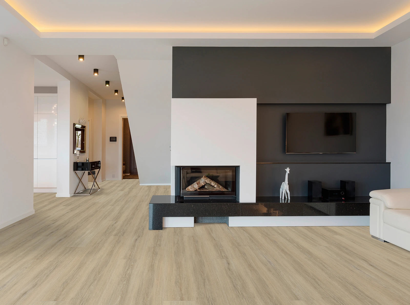 Vinylboden IPC Granat Eiche Madrid mit Klebevinyl, authentische Holznachbildung in warmem Eichenmuster, detailreiche Oberfläche