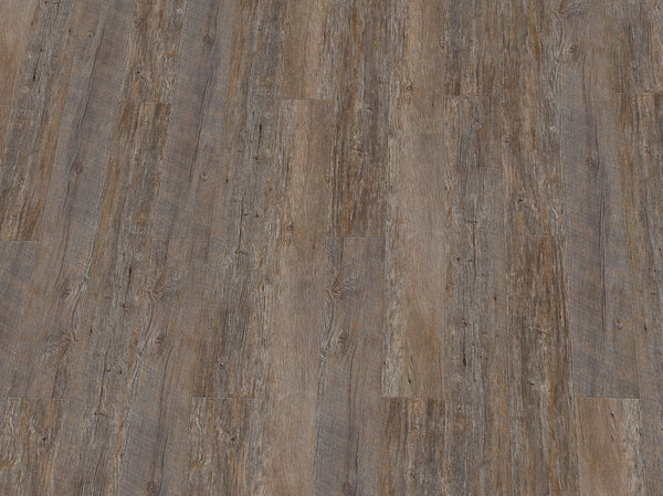 Vinylboden IPC Smaragd Eiche Altholz lederbraun, Klebevinyl, detailreiche Holzstruktur und natürliche Maserung sichtbar.