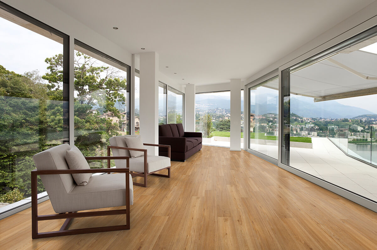 Vinylboden IPC Saphir Plus Eiche naturlich, Klebevinyl, detailreiche Holzstruktur, in hellbrauner Farbgebung