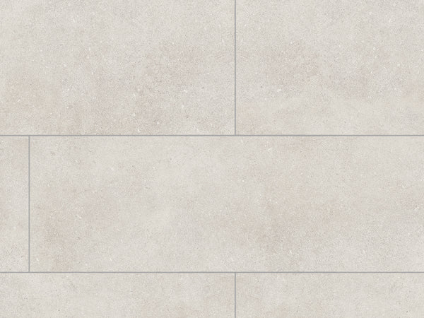 Vinylboden Ceramin Tiles Donna Oryx Weiß 57609, PVC-freie Designfliese mit weißem Muster, strapazierfähig und stilvoll