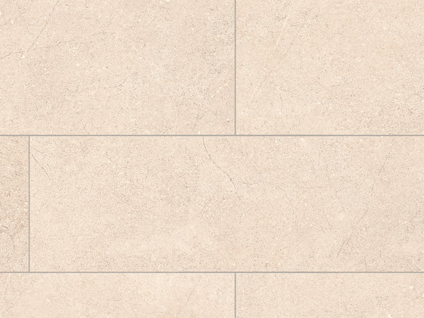 Heller beigefarbener Vinylboden von Ceramin, Monticelli-Serie, PVC-freie Designfliese, detailreiches Muster, langlebiges Material