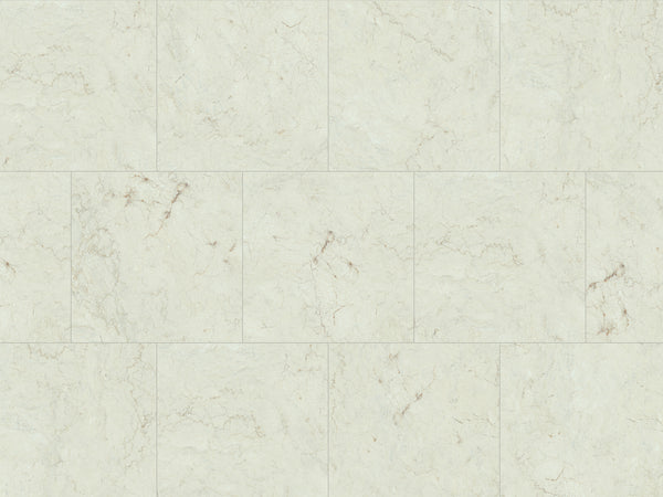 Ceramin Nuva Rock Vinylboden in weißem Marmor-Design, Klebe-Designboden, 595x595mm, langlebiger Designbelag