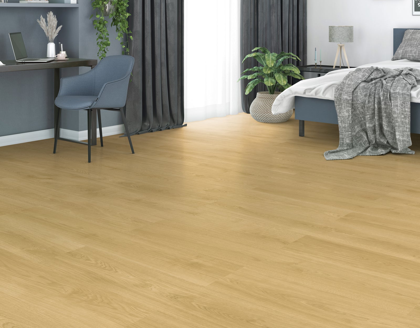 Vinylboden Ceramin Nuva Eternal Cotton Oak Braun, 129 x 25,3 cm, Klebe-Design, Holzoptik, langlebig und pflegeleicht