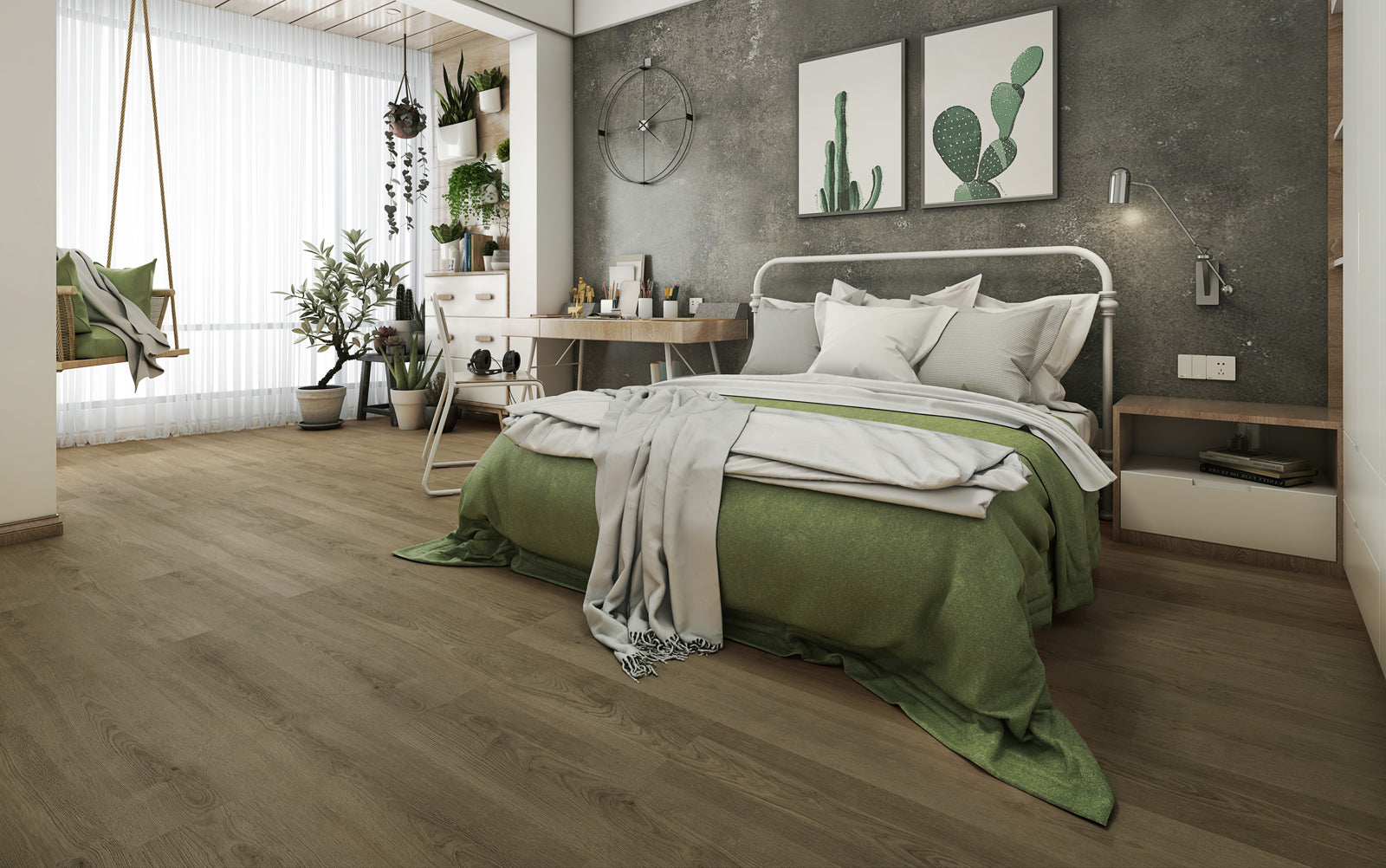 Ceramin Nuva Essential Vinylboden in Soft Oak Mid Brown, Klebe-Design, 1290x210mm, wetterbeständiger Bodenbelag
