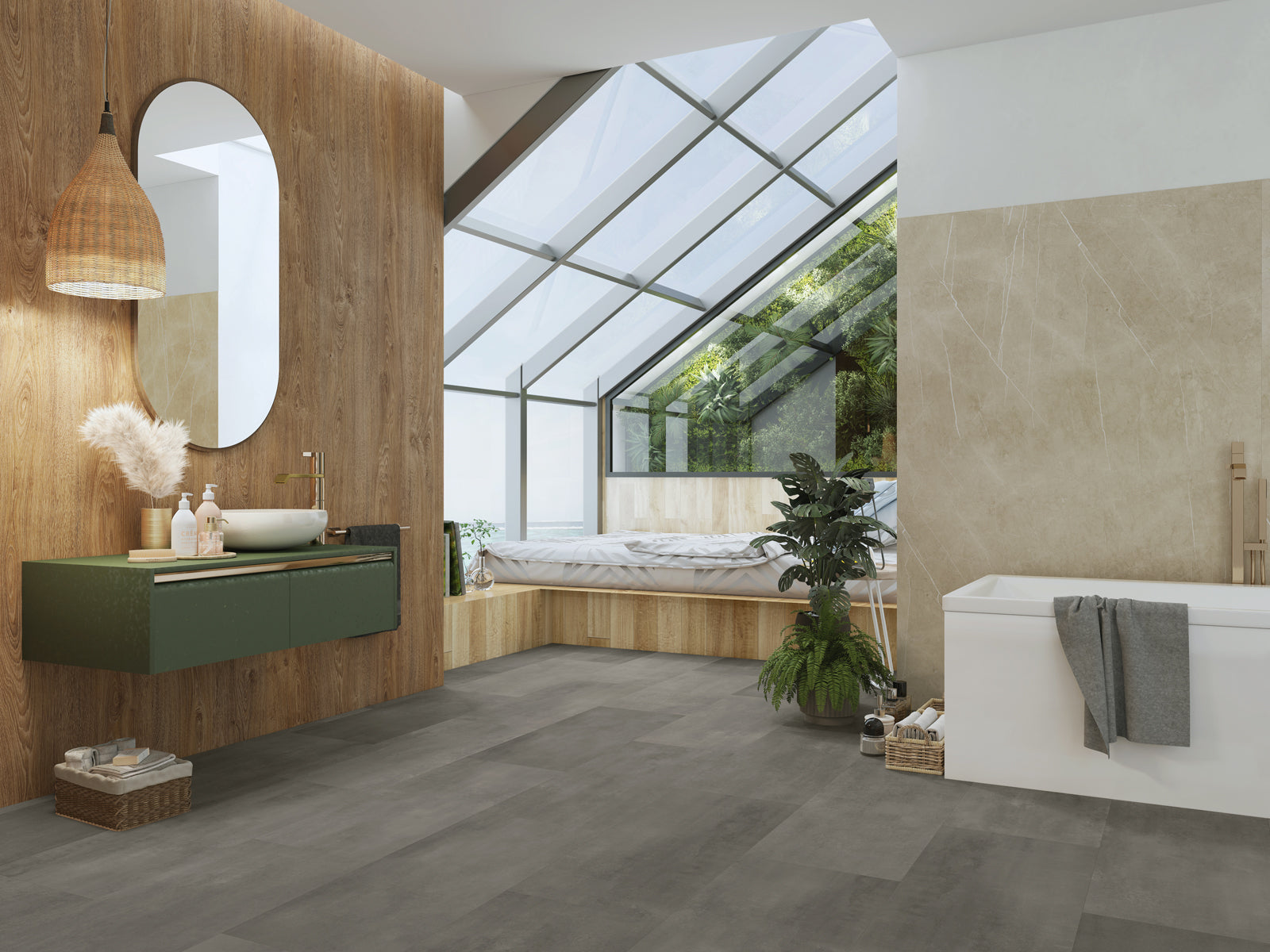 Ceramin Nuva Rock Mineral Dunkelgrau Vinylboden, Klebe-Design, 780x398mm, langlebiger Designboden mit mineralischem Muster
