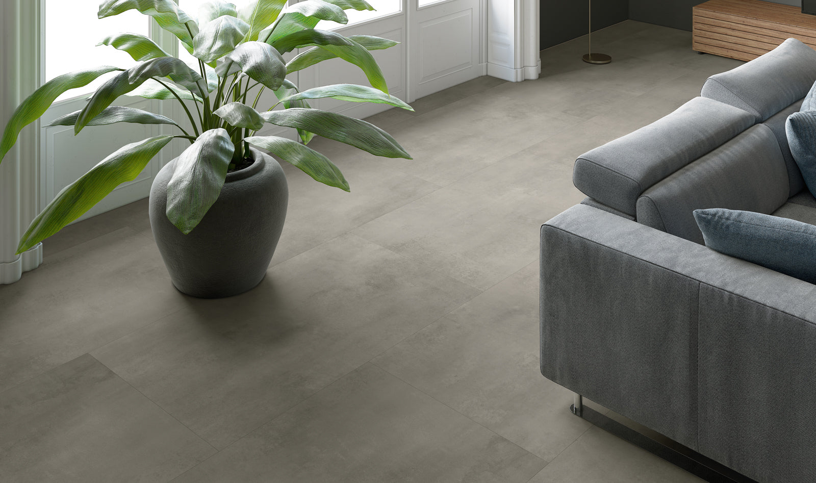 Ceramin Nuva Rock Mineral Vinylboden in Dunkelgrau, Klebe-Designboden, 1190x595mm, strapazierfähig und modern.