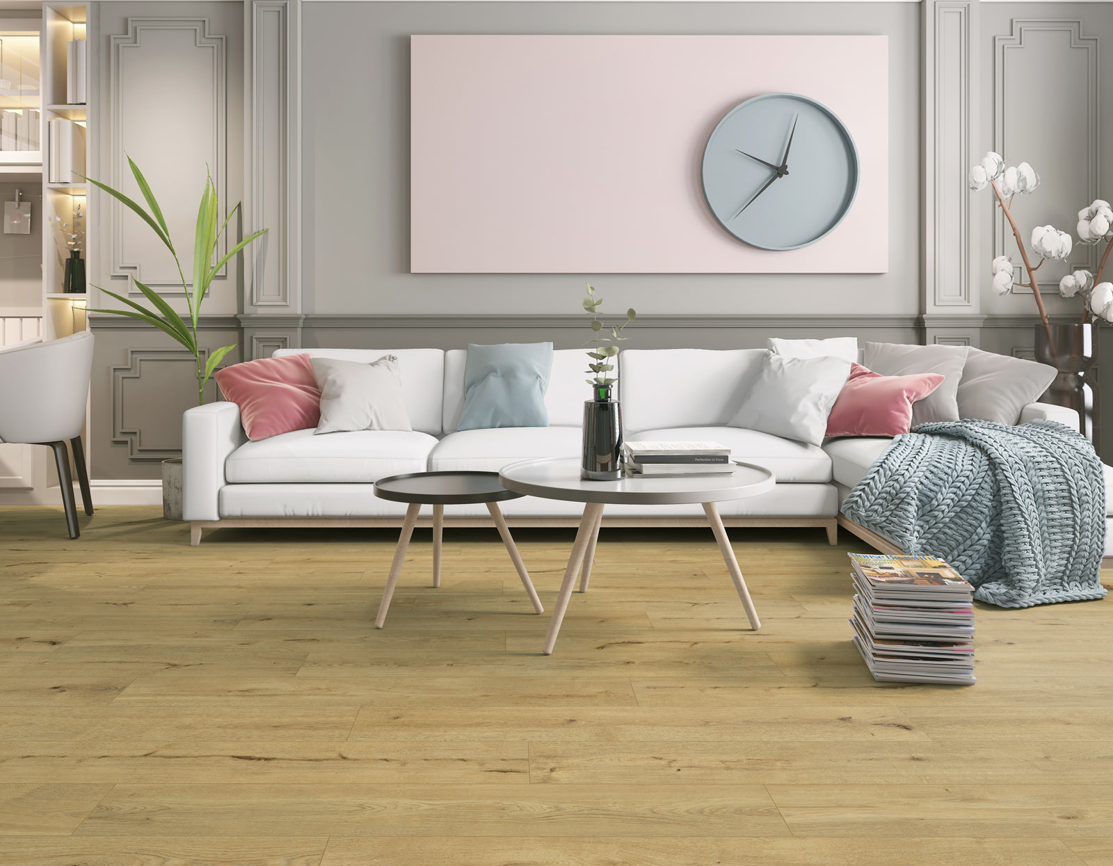 Ceramin Nuva Essential Klick-Designboden, Vinylboden in Herbst Eichenbeige, 1290x173mm, langlebig und hochwertig