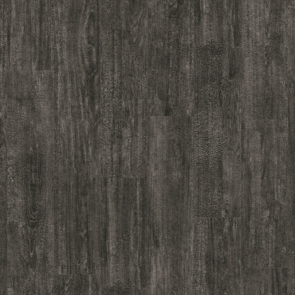 Tarkett iD Inspiration 55 Naturals Charred Wood Black Vinylboden, klebevinyl, mit dunklem, holzähnlichem Design.