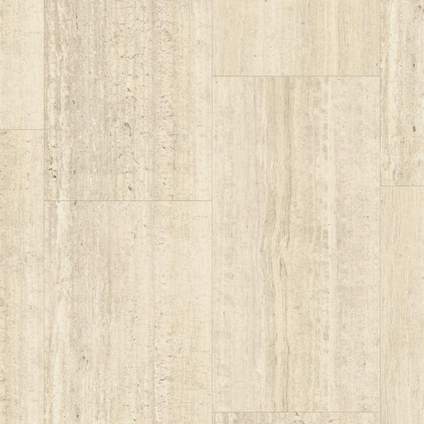 Tarkett iD Inspiration 55 Naturals Travertin Grande Sand Vinylboden, Klebevinyl mit travertinähnlicher Optik, detailreiche Textur