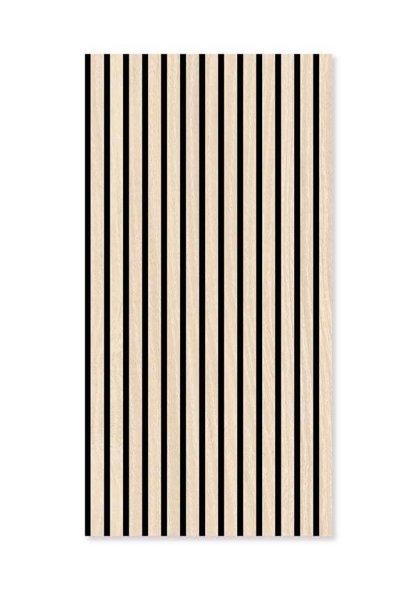 Jangal Wandpaneel Letea Eichenfurnier, modular, 52 x 104 cm, dekoratives Wanddesign aus Holzfurnier.