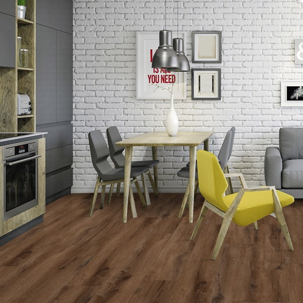Gerflor Creation 55 Cedar Dark Brown Vinylboden, dunkler Holzdesign-Klebevinyl für elegante Raumgestaltung