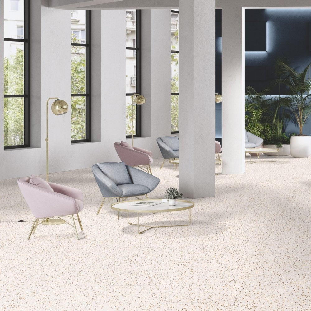 Gerflor Creation 55 Solid Clic Confetti Amber Vinylboden, klickbarer Vinylboden in warmer Amber-Farbe, schöne Holzoptik