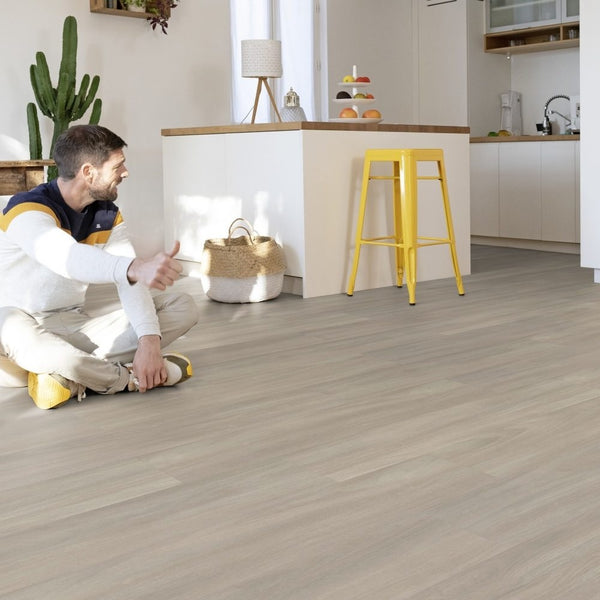 Gerflor Creation 55 Zen Bostonian Oak Beige Vinylboden, Klebevinyl, mit hellbraunen Eichenholz-Optik, detailreiche Holzmaserung