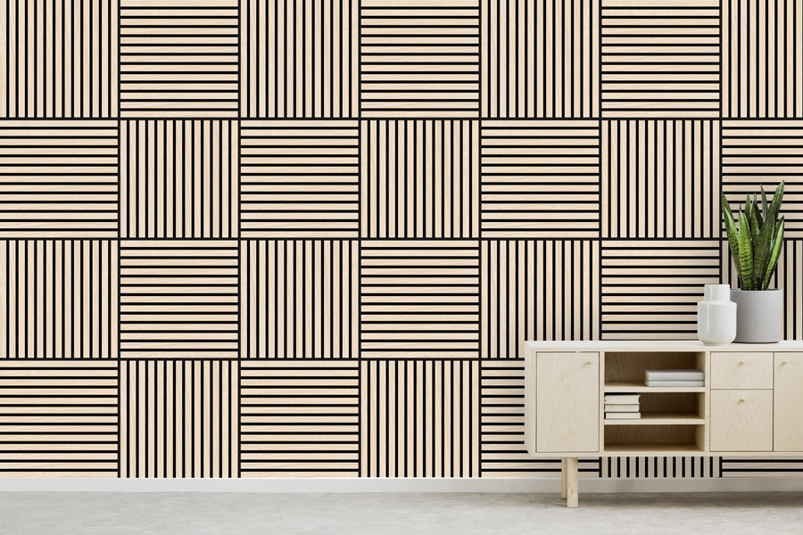 Jangal Letea Eichen-Furnier-Wandpaneel, modulare Akustikplatte, 52x52 cm, dekoratives Wandpaneel aus Holzfurnier