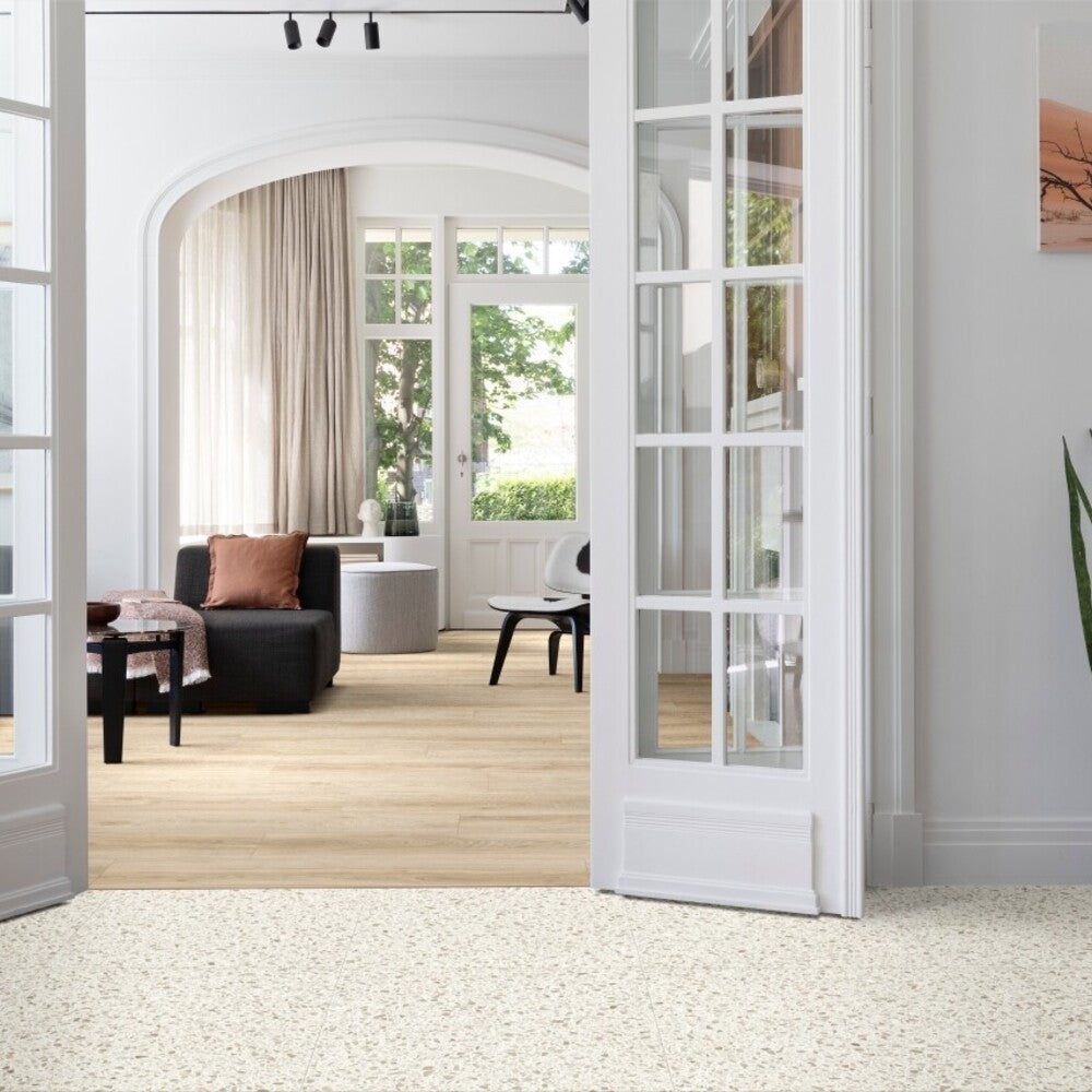 Moduleo Roots 55 Blackjack Oak Vinylboden, Klebevinyl, dunkler Eichen-Look in modern Raumgestaltung