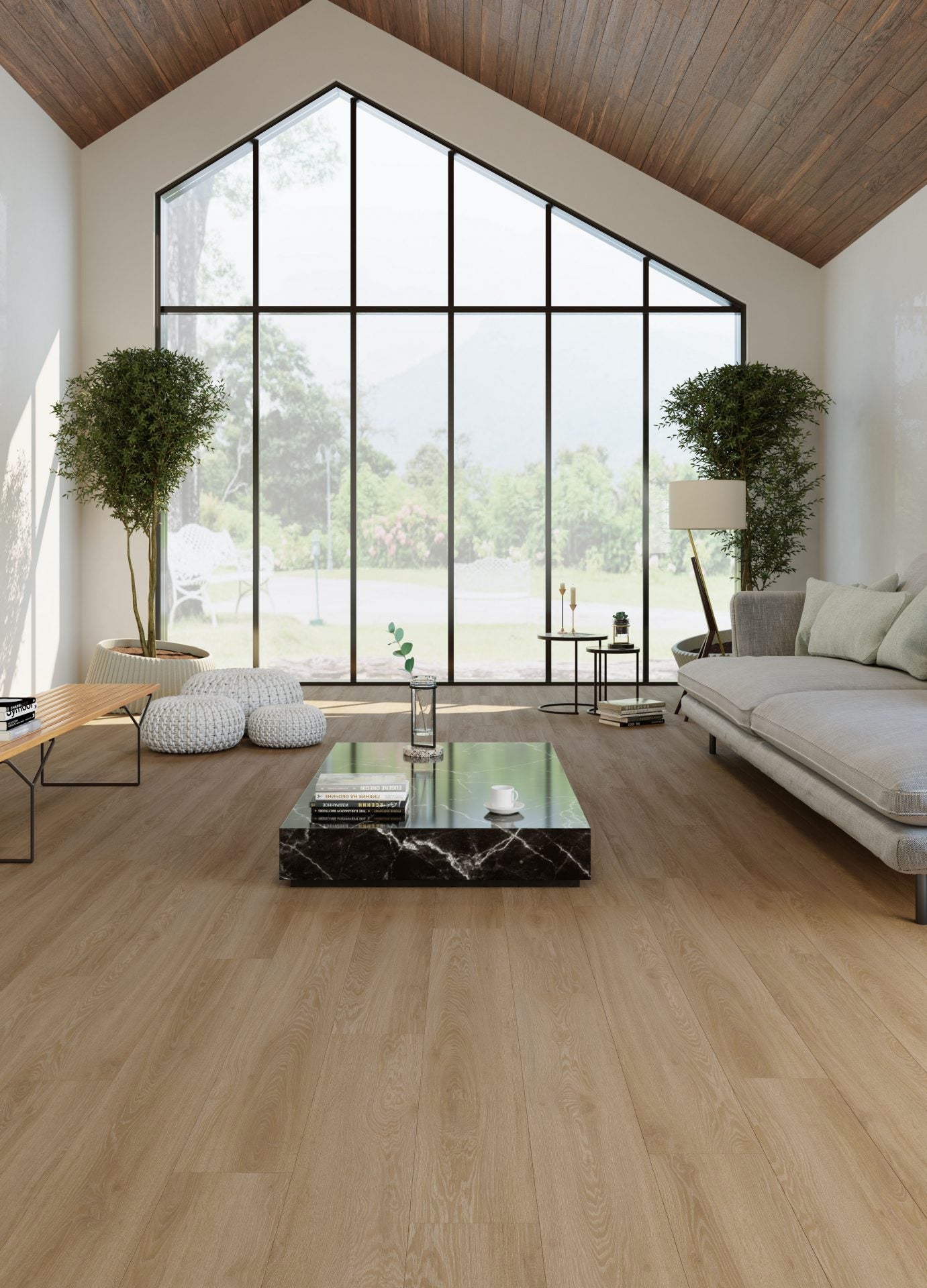 Moduleo Vinylboden LayRed 55 Blackjack Oak mit Klick-System und Trittschalldämmung, langes Bild des braunen Holzdesigns