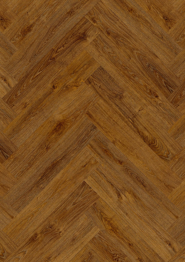Moduleo Vinylboden LayRed 55 Stanford Oak im Fischgrätmuster, mit Trittschalldämmung, Klick-Vinyl, authentischer Holzoptik.
