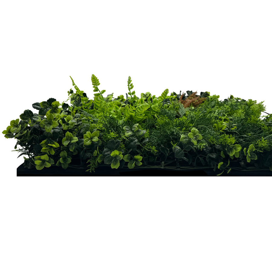 Jangal Wandpaneel Feral Green aus gemischter Pflanzenflora, 52x52 cm, grünes modulares Wanddekor mit natürlichem Pflanzenlook