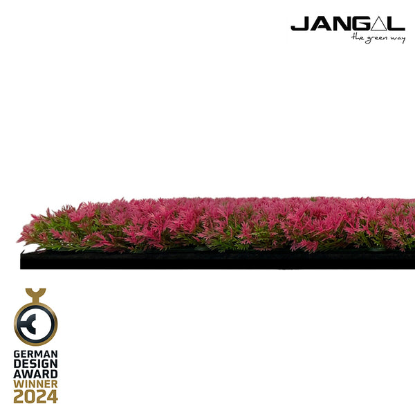 Jangal Flora-Wandpaneel Pink Grass, modularer Wanddekoration mit pinkem Grasdesign, 52 x 52 cm, modernes Wandpaneel für Innenräume