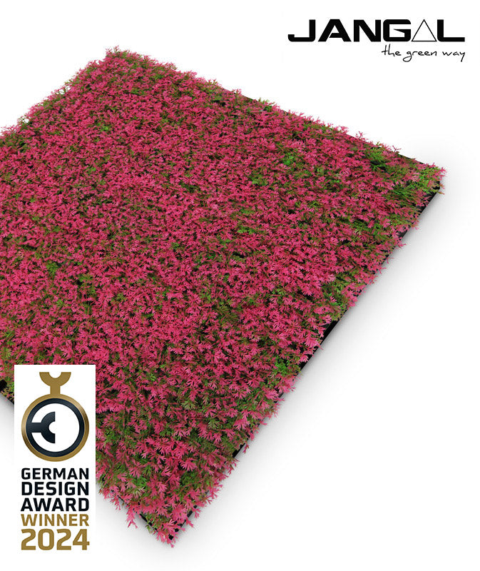 Jangal rosa Grass Wandpaneel Flora-Wandpaneel 52x52 cm, dekoratives Modular Wanddesign mit pinkem Pflanzenmuster