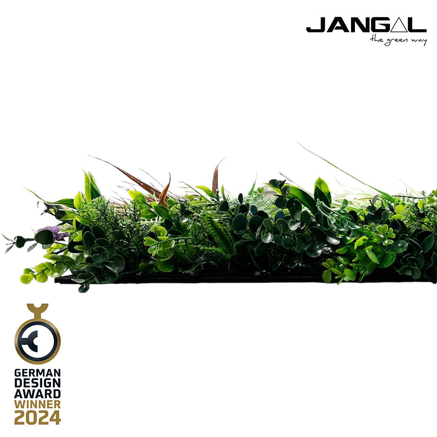 Jangal exotisches Wandpaneel mit gemischter Flora, 52x52 cm, lebendige und farbenfrohe Pflanzenmuster auf Wanddekoration