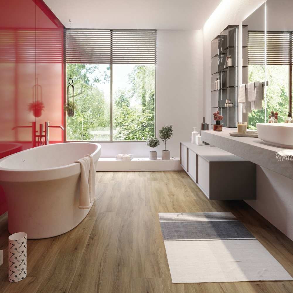 Gerflor Creation 40 Quartet 0503 Klebevinyl, Vinylboden mit Muster in neutralen Tönen, Nahaufnahme des Designs.