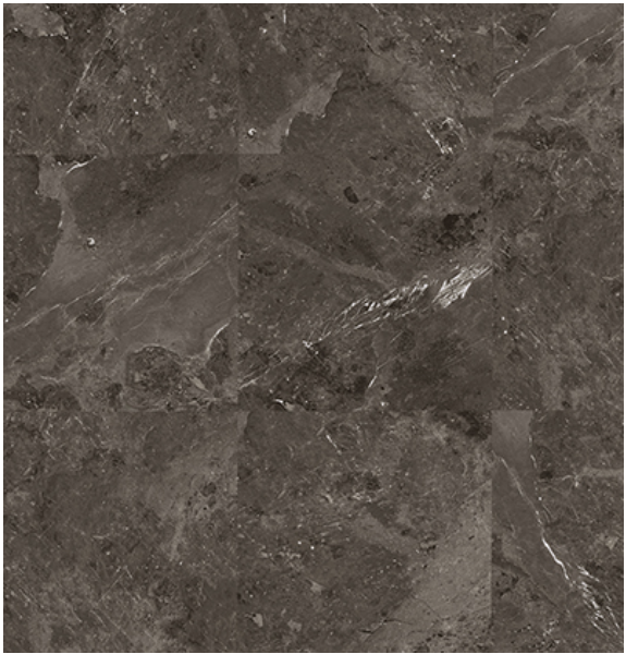 Ceramin Nuva Rock Moon Stone Dark Grey Vinylboden, Klebe-Designboden mit dunklem grauem Marmor-Look, detailreiche Textur
