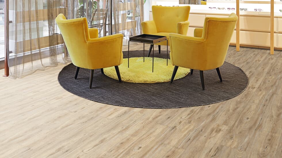 Vinylboden Project Floors floors@work PW 3230, Klebevinyl, braune Holzoptik, langlebiger Bodenbelag für Gewerberäume