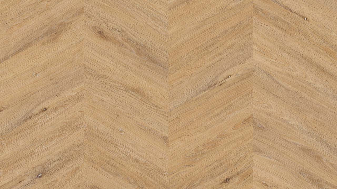 Vinylboden Projekt Floors floors@work Chevron PW 3350 Klebevinyl, rechteckiges Muster, hellbraune Farbtöne, strapazierfähige Oberfläche
