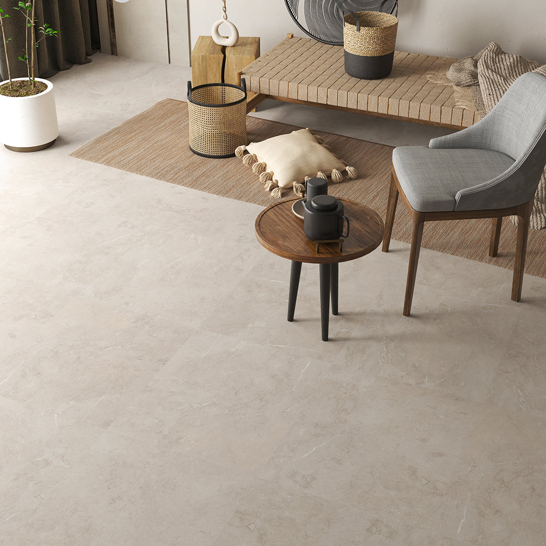 Ceramin Carrara Grey, im Raum verlegt