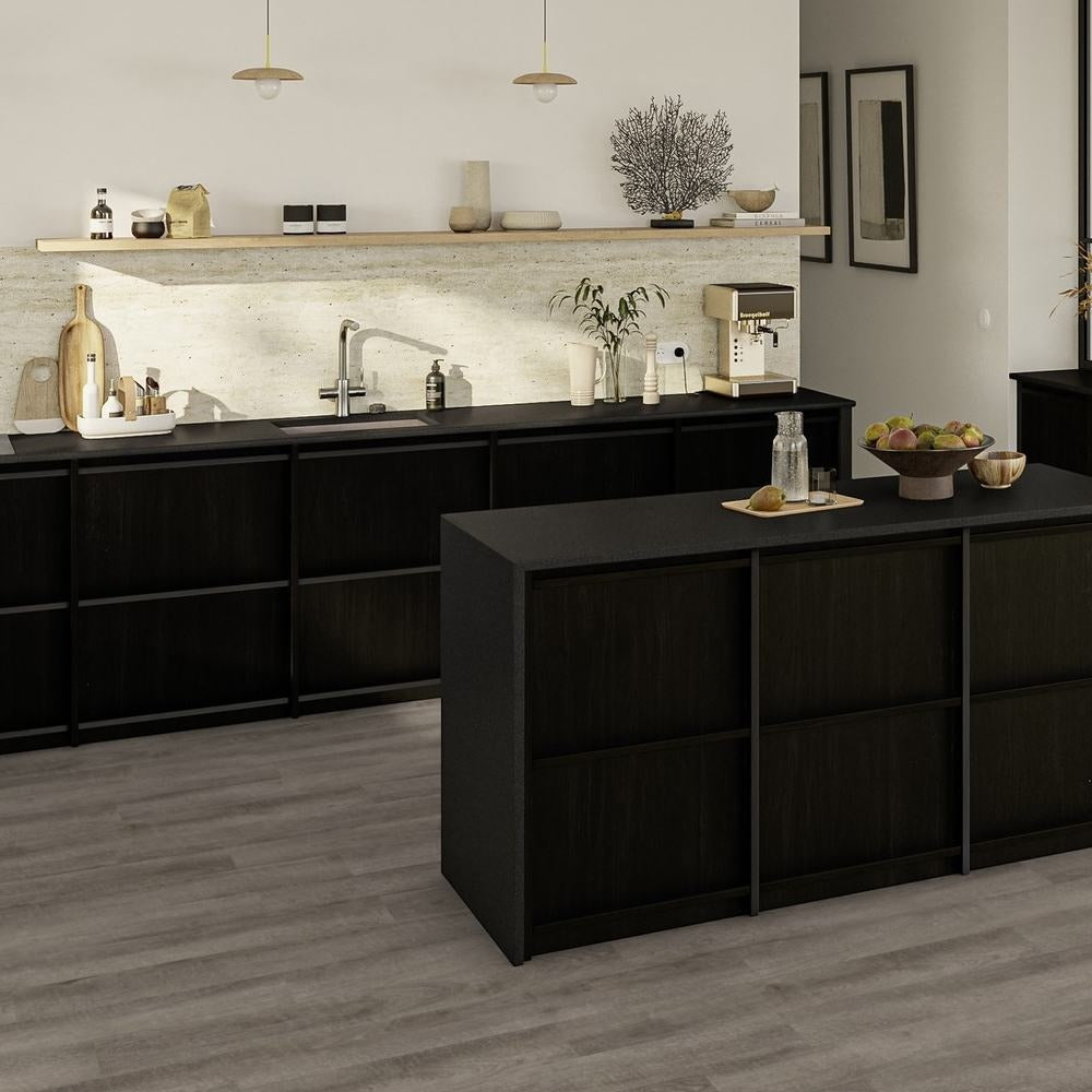 Tarkett iD Inspiration 30 Classics Antik Oak Dark Grey Vinylboden, Klebevinyl, dunkler Eichen-Look, strapazierfähig und stilvoll