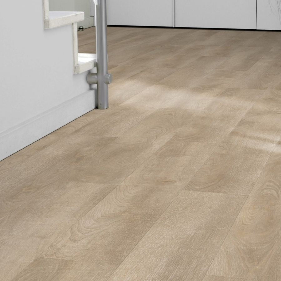 Tarkett iD Inspiration 55 Classics Antik Oak Beige Vinylboden, Klebevinyl mit Holzmaserung und warmem Beigeton, Nahaufnahme