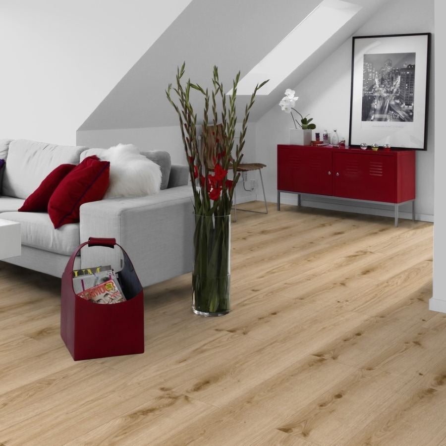 Vinylboden Tarkett iD Inspiration 55 Authentics Delicate Oak Barley, Klebevinyl, helle Holzoptik, strapazierfähig und langlebig