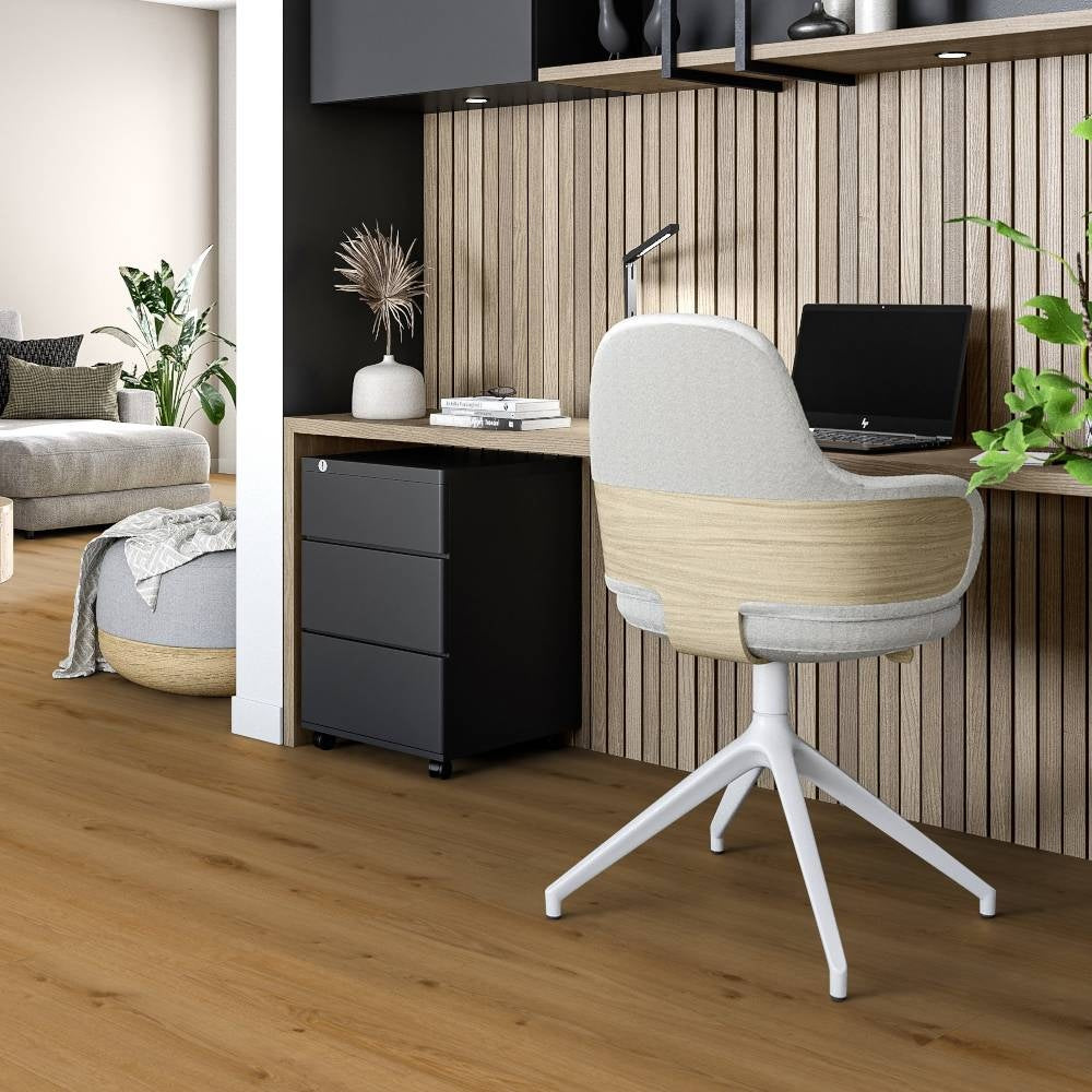 Tarkett iD Inspiration 55 Authentics Delicate Oak Toffee Vinylboden, Klebevinyl, undetailed Holzoptik in warmer Toffeefarbe