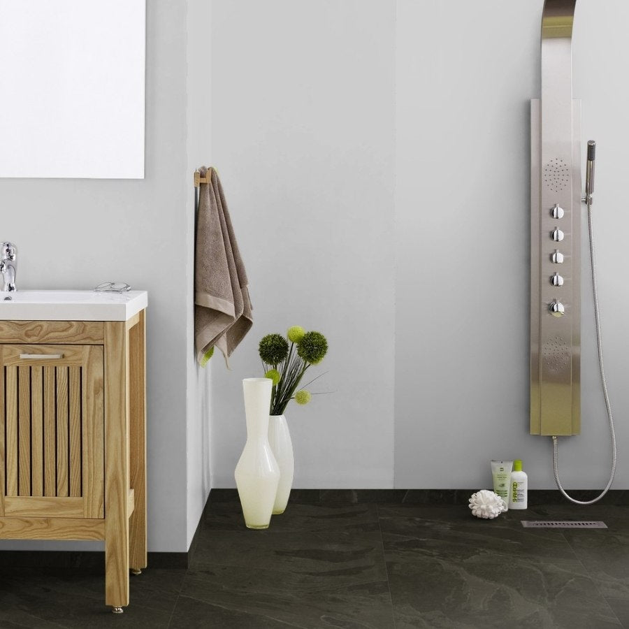 Tarkett iD Inspiration 55 Naturals Liguria Slate Black Vinylboden, Klebevinyl mit schwarzem Steindesign, leicht strukturierte Oberfläche
